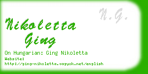 nikoletta ging business card
